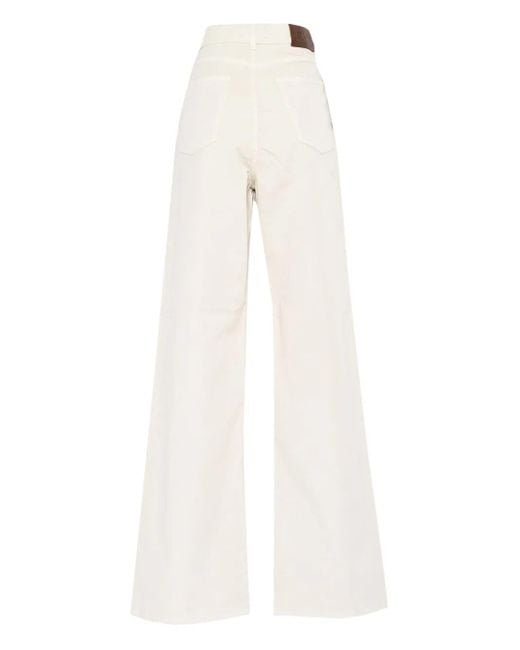 Fay White Five-Pocket Flared Jeans
