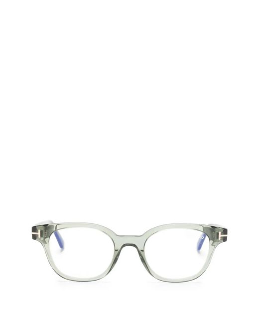 Tom Ford White Rectangle-Frame Glasses