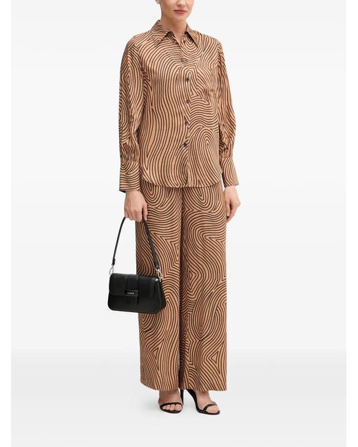 MARC AUREL Natural Patterned Trousers