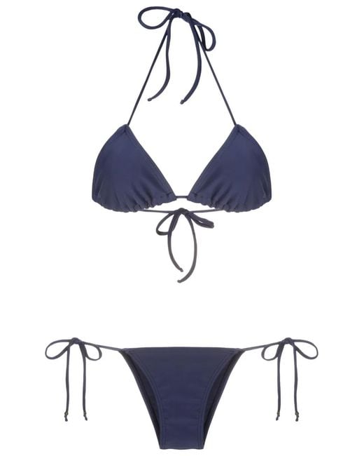 Amir Slama Blue Halterneck Triangle Bikini
