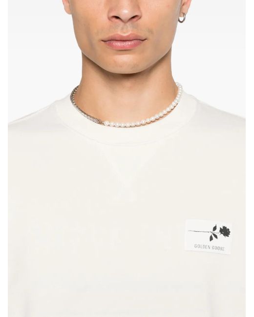 Golden Goose Deluxe Brand Regular Fit Cotton Sweatshirt With Graphic Detail in White für Herren