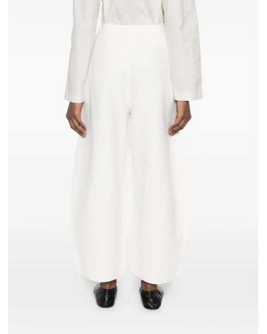 Boboutic White Wide-Leg Trousers
