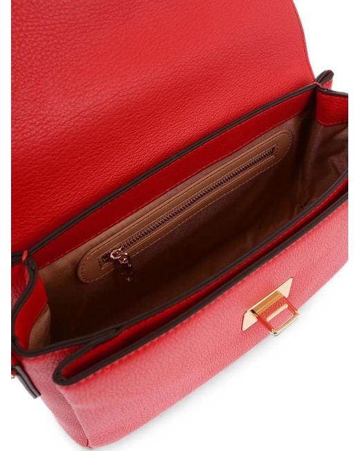 Love Moschino Red Logo Foldover Shoulder Bag