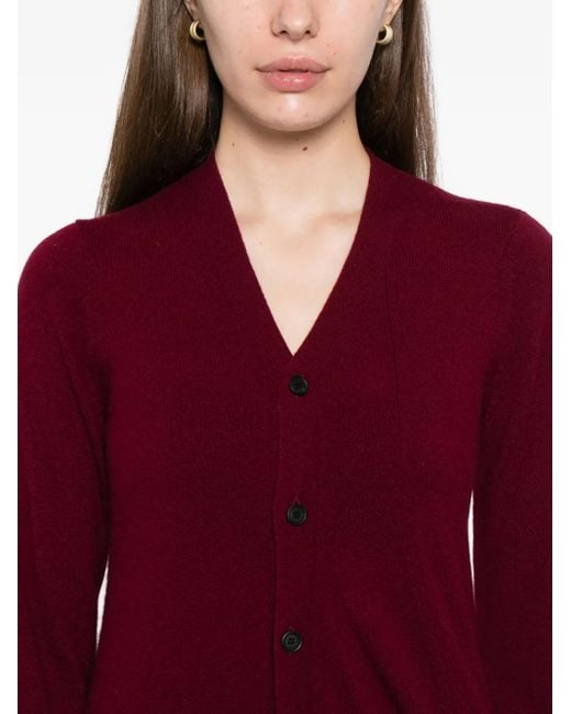 Yohji Yamamoto Red Cardigan mit V-Ausschnitt