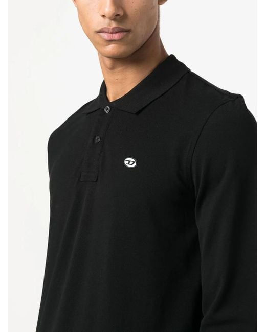 DIESEL Black T-Smith Long-Sleeve Polo Shirt for men