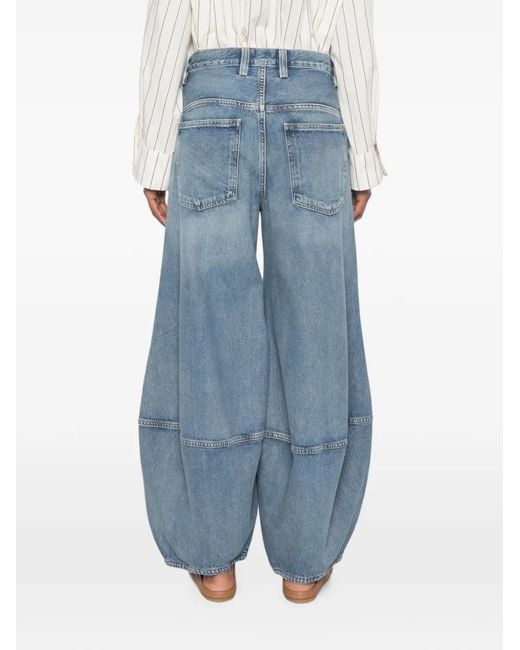 Agolde Blue Seam-Detail Barrel-Leg Jeans