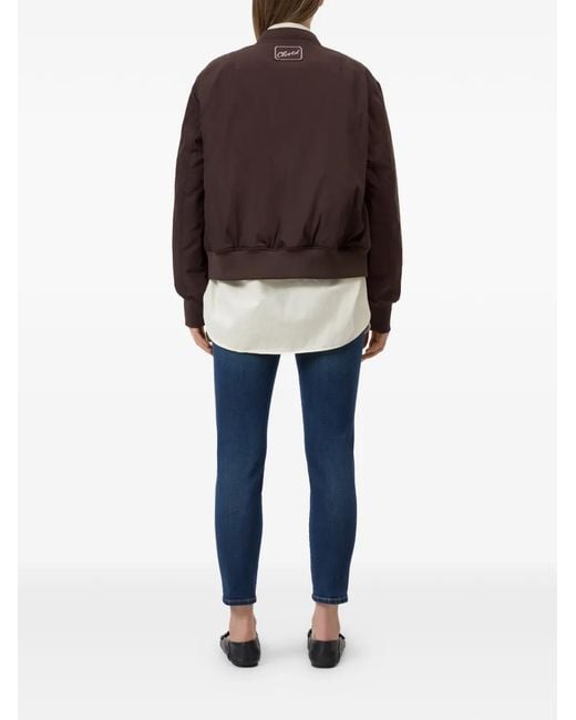 Closed Brown Logo-Patch Bomber Jacket