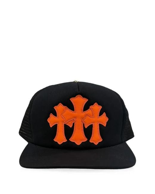 Chrome Hearts Black Flat-Brim Baseball Cap for men