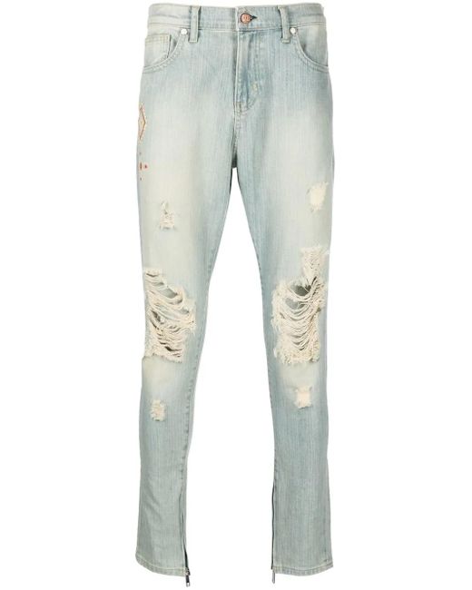 Jeans Skinny Con Ricamo di United Rivers in Blue da Uomo