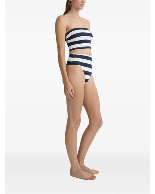 Bondi Born Blue Poppy Striped Bikini Bottoms
