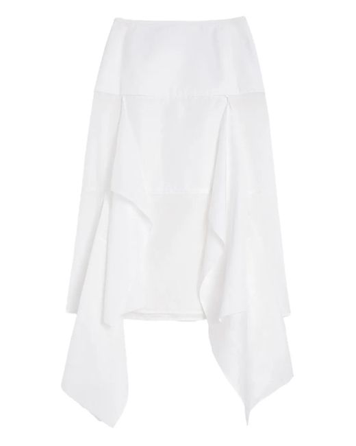 Jil Sander Cotton Midi Skirt White
