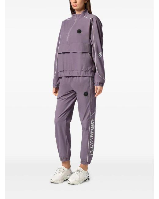 Philipp Plein Purple Logo-Patch Sweatshirt