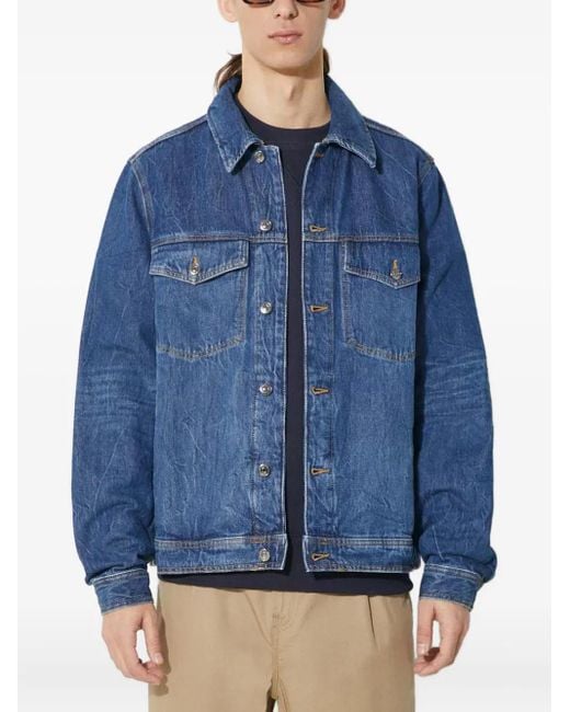 WOOD WOOD Geknöpfte Jeansjacke in Blue für Herren