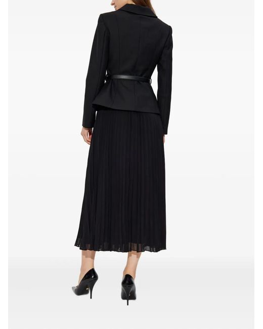 Self-Portrait Black Belted Double-Breasted Midi Dress