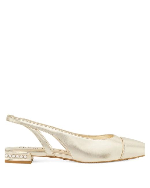 Stuart Weitzman Natural Crystal-Embellished Cutout Slingback