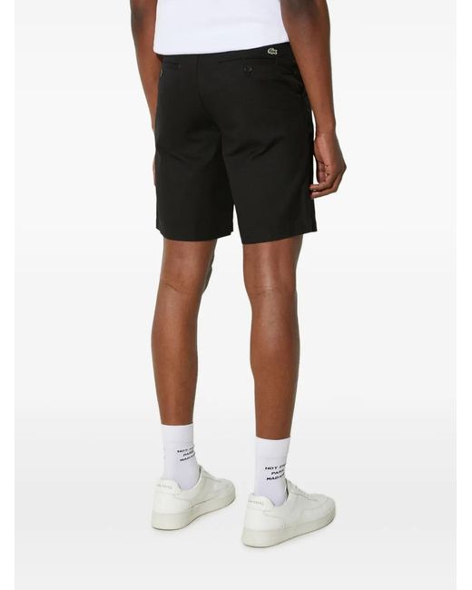Lacoste Black Logo-Patch Shorts for men