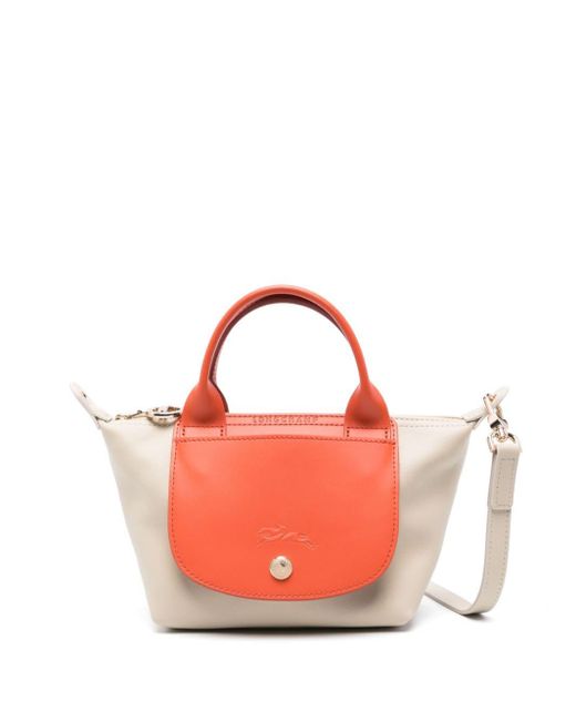 Longchamp Le Pliage Kleine Leren Shopper in het Pink