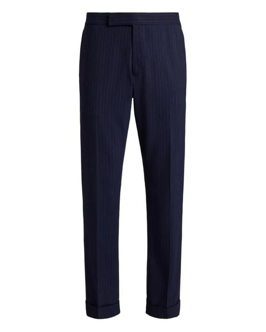 Polo Ralph Lauren Blue Chester Pinstriped Trousers for men