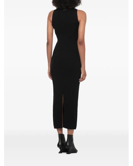 The Attico Black Robe Mi-Longue Noire