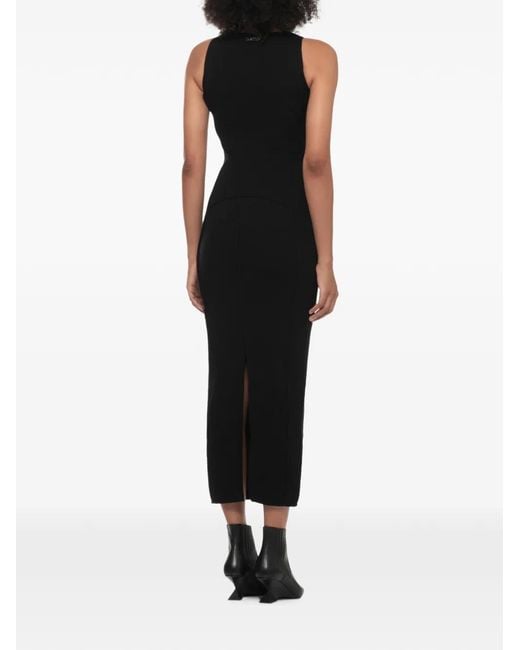 The Attico Black Robe Mi-Longue Noire