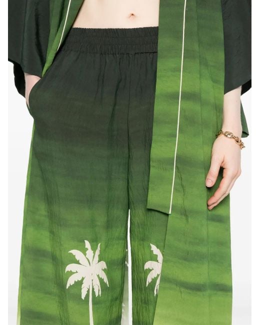 Maison La Plage Green Como Flared Trousers