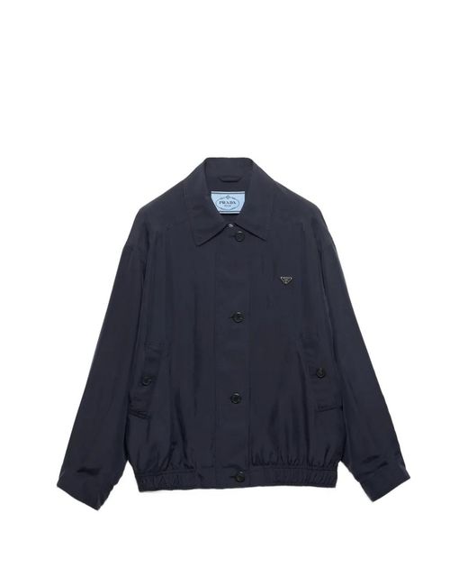 Prada Blue Veste En Soie