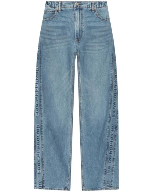 Alexander Wang Boyfriend Jeans Met Logo-Reliëf in het Blue