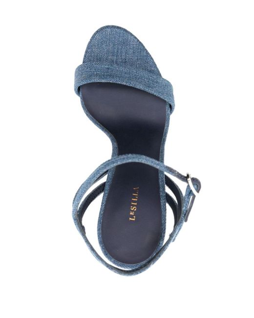 Sandales Gwen 120 mm en jean Le Silla en coloris Blue