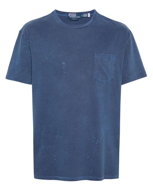 Polo Ralph Lauren Blue Pocket-detailed Cotton T-shirt for men