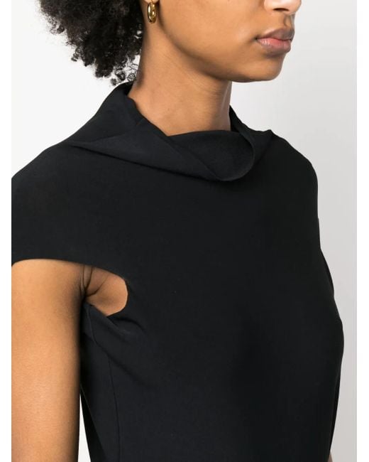 Quira カウルネック ニットトップ Black