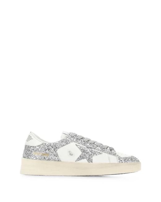 Golden Goose Deluxe Brand White Stardan Glitter Sneakers