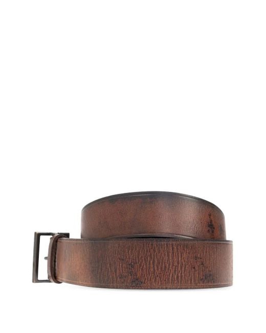 DSquared² Brown Distressed Leather Belt for men