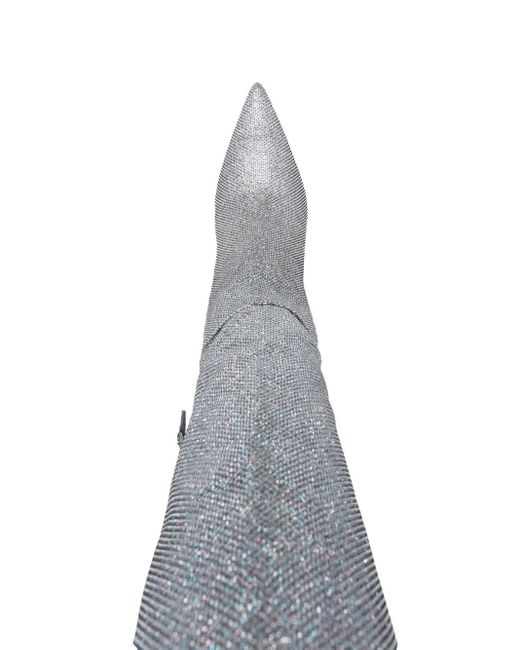 Stuart Weitzman Gray Crystal-Embellished Boots