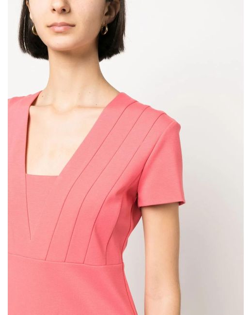 Boss Pink Square Neck Short Dress