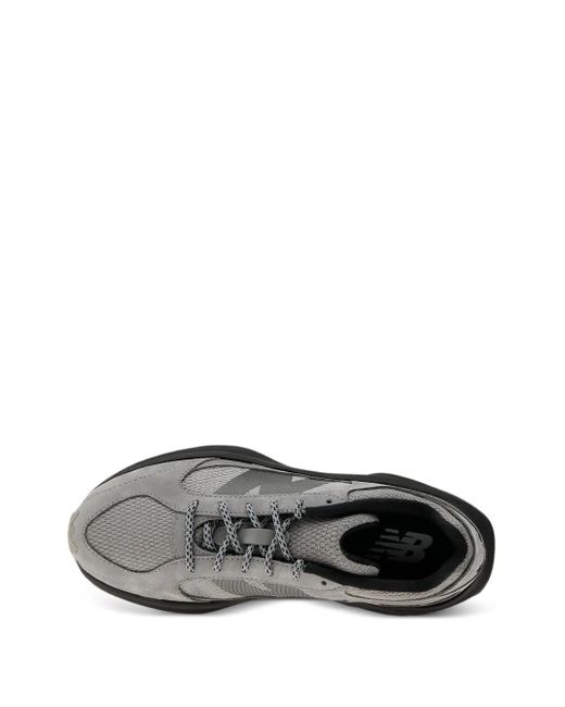New Balance Gray Wrpd Runner Suede-Panelled Lace-Up Sneakers