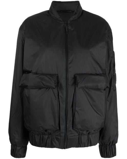 Rains Black Flap-Pockets Puffer Jacket