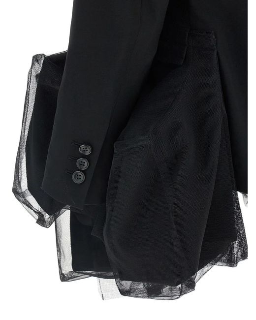 Comme des Garçons Black Tailored Geometric Hem Blazer