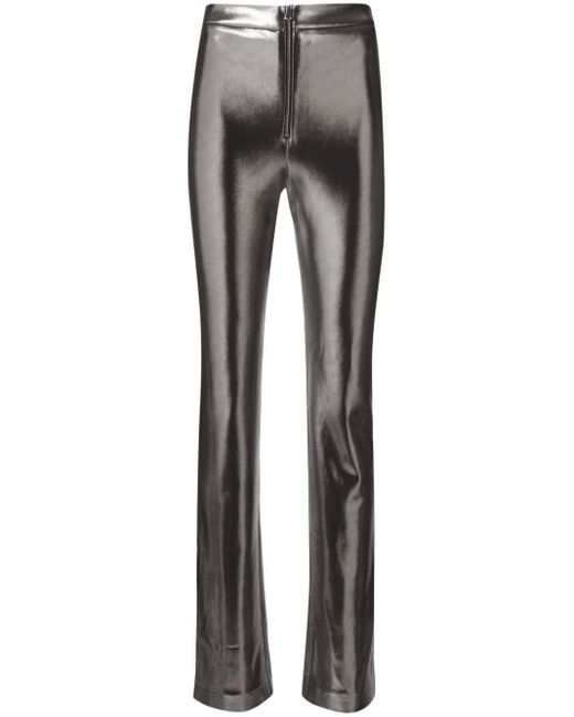 Galvan Gray Metallic High-waisted Skinny Trousers