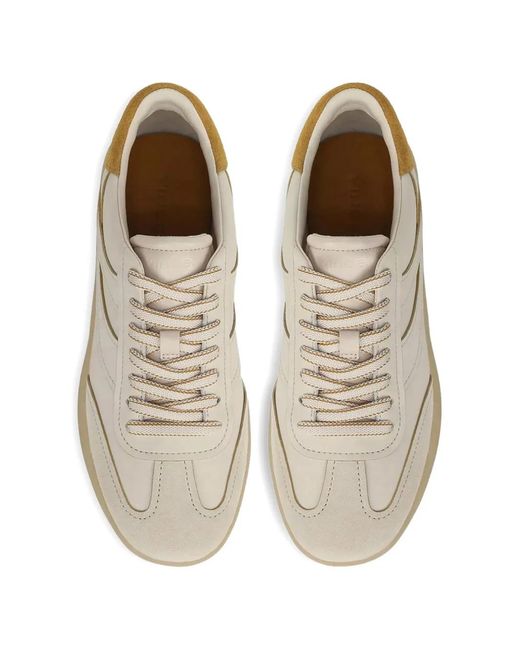 Vince White Oasis Contrast-Edge Sneakers