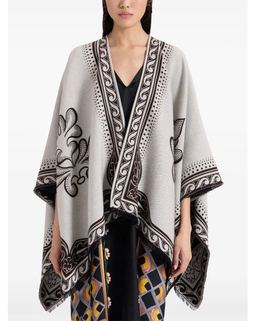 LaDoubleJ Gray Two-Tone Poncho