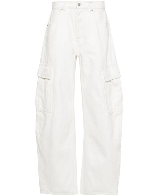 Jeans cargo a vita bassa di Alexander Wang in White