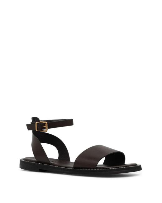 Marc O' Polo Black Ankle-Strap Leather Sandals