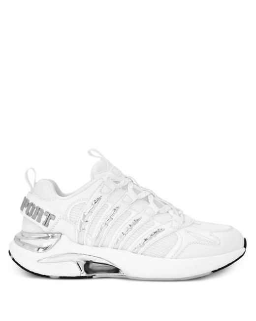 Philipp Plein White Metallic-Detail Sneakers