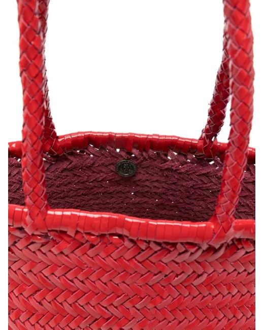 Dragon Diffusion Red Triple Jump Leather Tote Bag