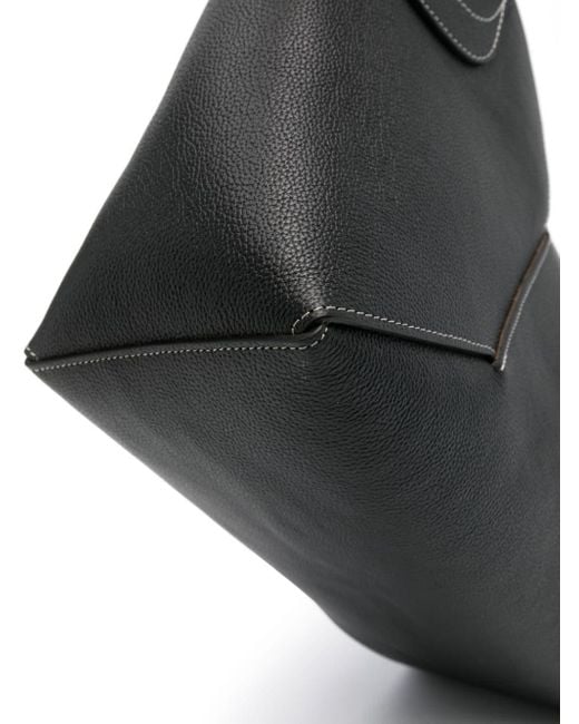 Hereu Black Sepal L Leather Tote Bag