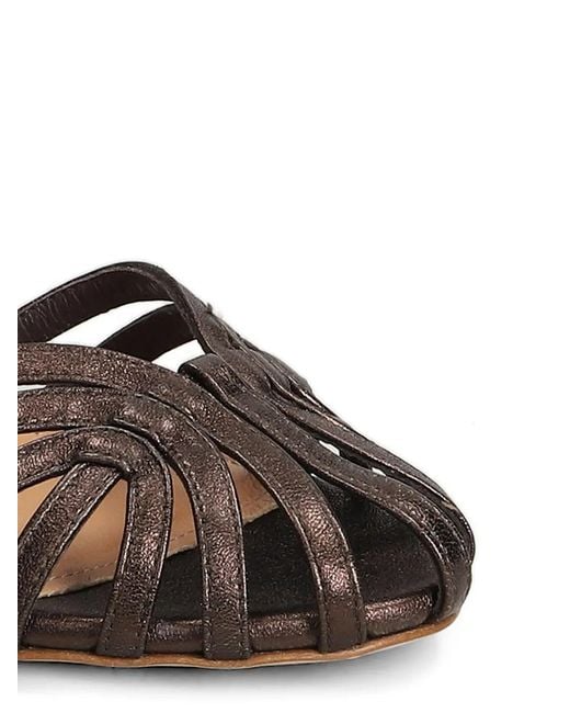 The Seller White Metallic-Effect Cage Sandals