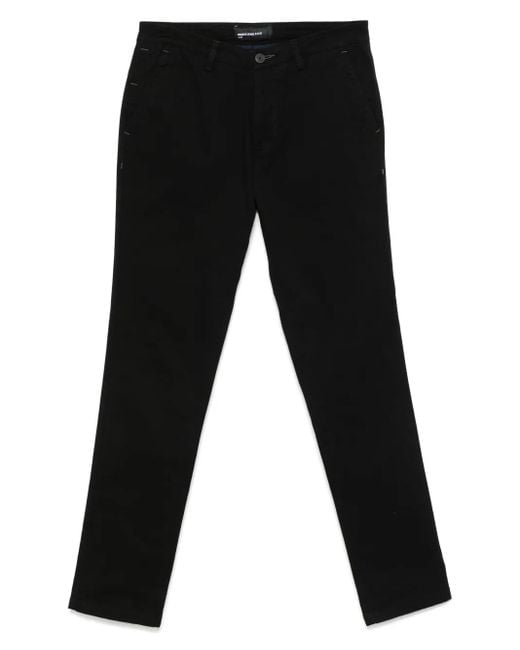 Remus Uomo Black Logo-Patch Trousers for men