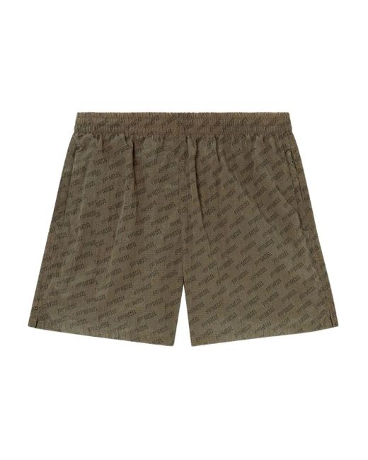 DIESEL Green Daniel Monogrammed Swim Shorts for men