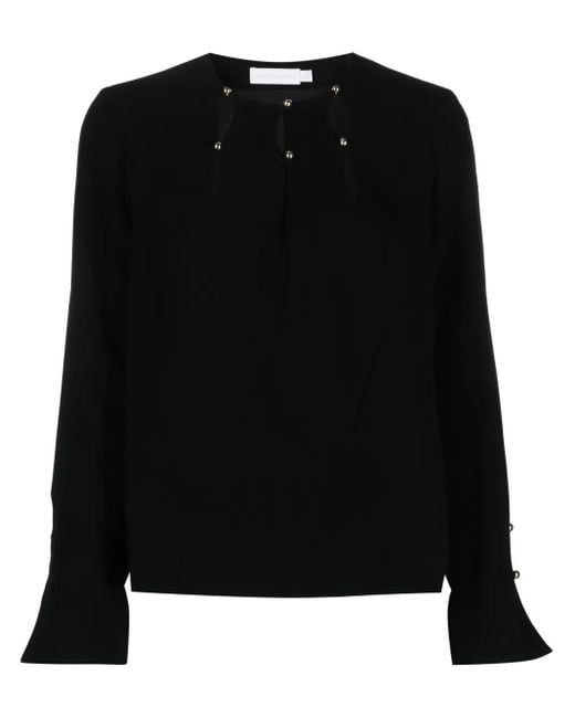 Jonathan Simkhai Blouse Van Crêpe in het Black