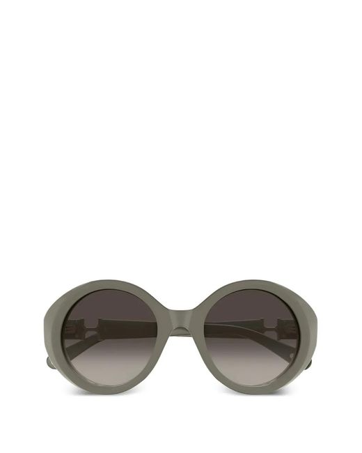 Chloé Gray Round Frame Sunglasses